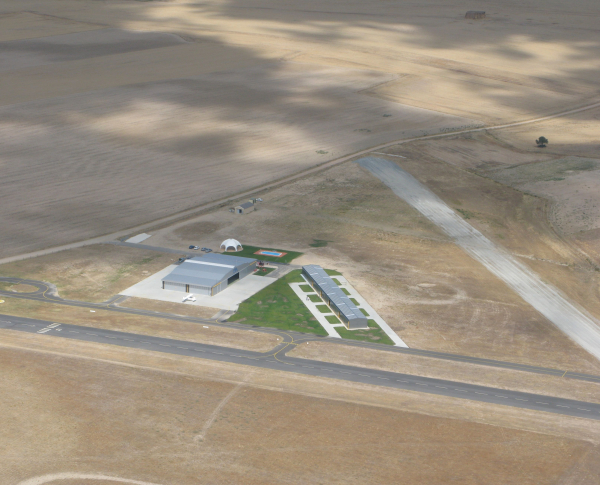 Vista aérea del aeródromo Air Marugan